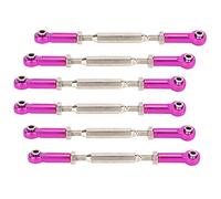 Annadue Aste di Spinta Regolabili in Lega di Alluminio da 6 Pezzi 88 Mm, Accessori di Collegamento dell'asta del Tenditore per Parti di Aggiornamento dei Modelli di Auto RC (PURPLE)