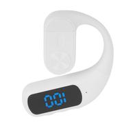 Annadue Auricolare Wireless, Auricolare Bluetooth con Gancio Singolo per l'orecchio, Microfono con Cancellazione del Rumore, Sportivo da Lavoro con Display Digitale per la Guida in Ufficio (WHITE)