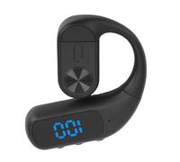 Annadue Auricolare Wireless, Auricolare Bluetooth con Gancio Singolo per l'orecchio, Microfono con Cancellazione del Rumore, Sportivo da Lavoro con Display Digitale per la Guida in Ufficio (BLACK)