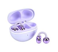 Annadue Auricolari Aperti, Auricolari Wireless Bluetooth con Clip, Doppio Microfono con Cancellazione del Rumore Potenziato con Intelligenza Artificiale, 40 Ore di Riproduzione con (PURPLE)