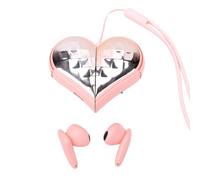Annadue Auricolari Wireless, Mini Custodia di Ricarica a Forma di Cuore | Bluetooth 5.4, con Microfono, per Allenarsi con la Cancellazione del Rumore, Auricolari Wireless, Cuffie Intrauricolari