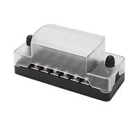 Annadue Blocco Lama a 6 Vie per Auto e Nave 12V 24V | Copertura protettiva trasparente, alloggiamento ignifugo in PC, terminali in rame placcato, 6 posizioni di messa a terra,