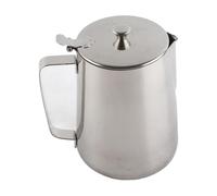 Annadue Brocca per Schiuma di Latte per caffè in Acciaio Inossidabile con Coperchio, Tazza per Latte Art da 1000 Ml, Tazza per Schiuma di per, in Acciaio Inossidabile per caffè Cappuccino (2000 ml)