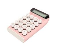 Annadue Calcolatrice da Tavolo, 20 Tasti Calcolatrice Meccanica Antiscivolo Staccabile con Spegnimento Intelligente con Display LCD a 10 Cifre, Calcolatrice Interruttore Blu Ola (Rosa)