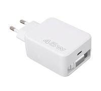 Annadue Caricabatterie Rapido con Cavo Retrattile e Doppie Porte USB C per la Ricarica da Viaggio di Telefoni e Tablet (Spina europea)