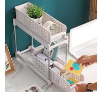 Annadue Carrello Portaoggetti con Ruote, Organizer Sottile per Carrello Portaoggetti con Ruote per la di Casa, il Bagno, la Camera da Letto, Scaffale Versatile Salvaspazio con Ripiani Regolabili (2