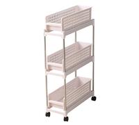 Annadue Carrello Portaoggetti con Ruote, Organizer Sottile per Carrello Portaoggetti con Ruote per la di Casa, il Bagno, la Camera da Letto, Scaffale Versatile Salvaspazio con Ripiani Regolabili (3