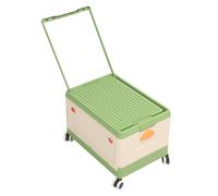 Annadue Cestino Portaoggetti per Giocattoli con Coperchio e Ruote, Grande Contenitore Portagiocattoli con Ruote, Organizer con Mattoncini per Bambini per la Camera da Letto dei Bambini (GREEN)