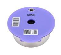 Annadue Cialda di caffè Riutilizzabile, Tazza per Capsule con Filtro per caffè Ricaricabile in Silicone in Acciaio Inossidabile con Cucchiaio a Spazzola per Macchine da (60 ml)