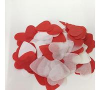 Annadue Confetti, Coriandoli Colorati, Belli per Fai -da -te Accessoires Wedding (Peach Heart Red and White Mixed Color)