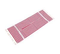 Annadue Copertura Superiore del Frigo con Tasche Portaoggetti 35x100 Cm | Materiale in cotone e lino, striscia bianca rossa, organizer integrato, protezione superiore per elettrodomestici,