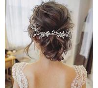 Annadue Copricapo da Sposa con Perle, Copricapo Decorativo con Perle a Catena Morbida, Accessori per Capelli da Sposa 50 Cm, Accessori per Capelli con per le Donne Spose Regalo per il Giorno della