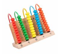 Annadue Cornice di Calcolo in Legno per Bambini, Strumento Didattico | Abaco Myriabit a 5 righe, sussidi didattici, per studenti delle elementari, gioco di conteggio, giocattolo educativo