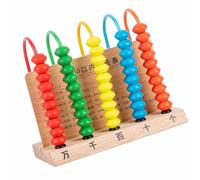 Annadue Cornice per Calcolo Aritmetico, Bambini Che Imparano i Giocattoli Educativi di Matematica dell'abaco, Abbaco a 5 Righe per Il Calcolo del Conteggio dei Bambini (Legno Massiccio)