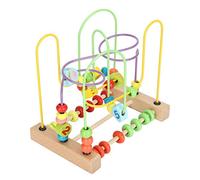 Annadue Cubo di attività Labirinto di Perline di Legno per Bambini da 1 a 3 Anni, Giocattolo Educativo Montagne Russe con Abaco Scivolo di Frutta, Regalo per Imparare Il Conteggio per Ragazzi e
