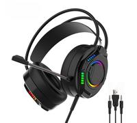Annadue Cuffie da Gioco Cablate con Audio Surround 7.1 per PC (BLACK) | L'audio surround 7.1 con driver da 50 mm offre un posizionamento preciso dei passi del nemico;filtri microfonici con