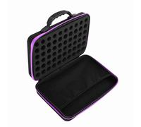 Annadue Custodia Rigida per Olio Essenziale per 60 Bottiglie, Organizer in Pelle EVA Antiurto per Oli da 5 Ml 10 Ml 15, Custodia da Viaggio Portatile con Cerniera Resistente (PURPLE)
