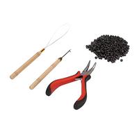 Annadue Kit di Strumenti per Extension Capelli, Pinza Professionale per Acconciature per Tirare il Cappio con Anelli in Silicone, Strumenti per Extension Capelli per Uso Domestico in Salone (#1)