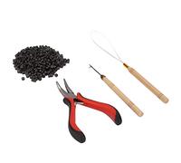 Annadue Kit di Strumenti per Extension Capelli, Pinza Professionale per Acconciature per Tirare il Cappio con Anelli in Silicone, Strumenti per Extension Capelli per Uso Domestico in Salone (#2)