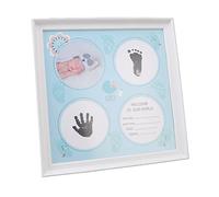 Annadue Kit per Impronte di Mani di Bambini, Kit Cornice per Stampe di Neonati, Pannello di densità in Plastica Resistente all'usura, per Impronte di Mani e Piedi di Bambini per Ricordi da (BLUE)