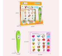 Annadue Libro Inglese Elettronico con Penna per l'apprendimento della Logica Intelligente Libro di Lettura di Puzzle per l'educazione Precoce (COLORFUL)