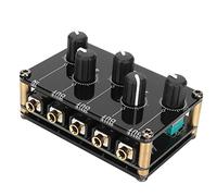 Annadue Line Mixer 4 Canali, Mini Mixer Stereo A Basso Rumore Mixer Passivo Professionale a 4 Canali per Strumento di Mixing Lettore CD, Streaming Karaoke