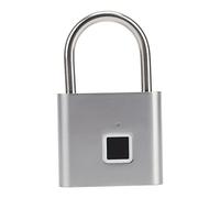 Annadue Lucchetto con Impronte Digitali, Smart Lock di Sblocco 0,5S, Lucchetto con Impronta Digitale Impermeabile IPX5 con Interfaccia USB, Luce a 3 Colori per Palestra Bagagli (SILVER)