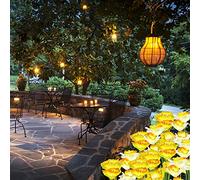 Annadue Luci LED a Energia Solare per Fiori di Narciso, Accensione/spegnimento Automatico per Decorazioni da Giardino all'aperto, Lampada da Cortile Impermeabile da 4 Pezzi per Percorsi,