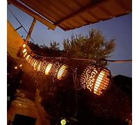 Annadue Lucine, Lampade a Lanterna con Sospesa, Decorazione da Giardino Esterna Impermeabile, Lampada da Fata con Sfera di per il Cortile delle Feste nel Patio (BLACK)