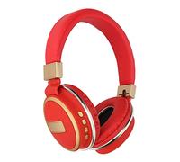 Annadue LX Auricolare Bluetooth 4.2, Cuffie Wireless Pieghevoli con Padiglioni in Pelle, Qualità del Suono Chiaro, Supporto per Scheda di Memoria, per la Riproduzione di Musica (rosso)