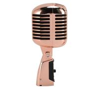 Annadue Microfono per Voce Dinamico retrò Classico, Microfono Cardioide Unidirezionale in Metallo Vecchio Stile Vintage con Rack Rotante Autotensionante per Spettacoli Teatrali, Studi di