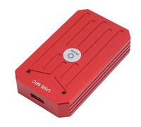 Annadue Microfono USB, Microfono Omnidirezionale a 2 Canali a 360° con Riduzione del Rumore con Campionamento a 192 KHz, Cancellazione del Rumore AI, Base Magnetica (Rosso cinese)