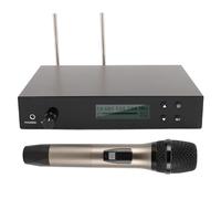 Annadue Microfono Wireless Professionale con 566-608 MHz, Ricezione True Diversity, Portata 100 M per Karaoke Domestico, Riunioni, Feste, Matrimoni, Canti (Spina europea)