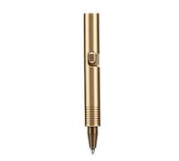 Annadue Mini Brass Action Pen | Dimensioni tascabili compatte, meccanismo a leva, finitura elettrolitica, strumento di scrittura in ottone, penna a sfera