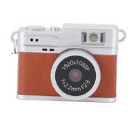 Annadue Mini Fotocamera del Portachiavi, FHD 1080p con Scheda SD da 32 GB, 4 Filtri e LED Flash Vintage Compact Cameras Video Registratore Digital Camera per lo Studio di Viaggio (BROWN)