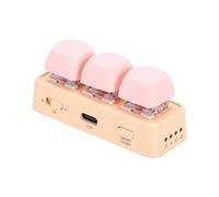 Annadue Mini Tastierino a 3 Tasti, Tastierino Macro Programmabile USB/Bluetooth RGB, Tastiera da Gioco Meccanica con Programmazione Wireless per Giochi Fai da Te (PINK)