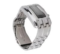 Annadue Orologio a LED Orologio da Polso Impermeabile Ad Convesso con modalità Temporale Binaria Unica con Specchio in Vetro con Fibbia in Acciaio Inossidabile