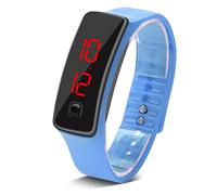 Annadue Orologio Digitale, Orologio da Polso Sportivo Elettronico, Display a LED, Quadrante 12 Ore con Cinturino in Silicone per Uomo e Donna (Lago Blu)