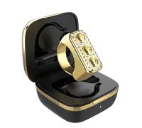 Annadue Pagina Bluetooth Turner Remote per L'app, Anello di Scorrimento Wireless e Controllo 'otturatore della Fotocamera, Telecomando Compatibile con Android a Mani Libere con Custodia (D'oro)