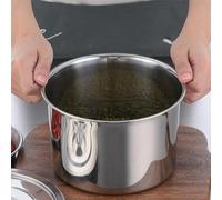 Annadue Pentola per Stufato in Acciaio Inossidabile con Coperchio Antiaderente Contenitore per Condimento per Zuppa Antimagnetico Utensile da per Cucinare (Taglia larga)
