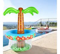 Annadue Raffreddatore per Birra Gonfiabile Festa in Piscina Palma Secchiello per il Ghiaccio Luau Decorazioni Estive Portabevande da Spiaggia all'aperto Portatile Impermeabile (GREEN)