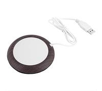 Annadue Scaldatazze USB, Tappetino per Tazza con Venature del Legno, Scaldabevande, scaldacaffè per la Scrivania di Casa (venatura di noce scuro)