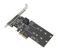 Annadue Scheda di espansione, Chip JMB585 PCI-E a 3 Porte SATA3.0 + componente elettronico M.2 a 2 Porte, Facile da Usare, Supporto Hot-Swap, con velocità di Trasmissione di 6 Gbps.