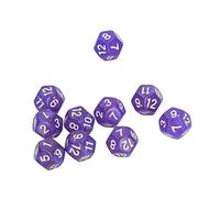 Annadue Set di Dadi Poliedrici, 40 Pezzi Numeri Trasparenti Dadi Impermeabili a 12 Facce con Custodia, Prevengono l'ossidazione per Insegnamento di Giochi, Aule, Feste di Giochi di Ruolo (PURPLE)
