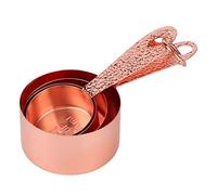Annadue Set di Misurini e Cucchiai Dosatori in Acciaio Inossidabile Color Oro Rosa, 4 Utensili da per Misurare la Cottura con Bilancia, Misurino per caffè per Cucinare Ingredienti Liquidi Secchi
