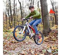 Annadue Set Sicurezza Bici Bambini, Asta 60cm con Supporto per Biciclette | Bandiera di sicurezza triangolare, staffa di montaggio in metallo, palo in fibra di vetro per mountain bike, rimorchio,