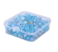 Annadue Simpatiche Perline Miste in Plastica ABS per Creazione di Gioielli, Perline Artigianali Assortite e Kit per Realizzare Braccialetti con Cordoncino per, Oltre 250 Pezzi (BLUE)