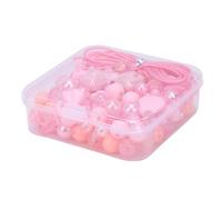 Annadue Simpatiche Perline Miste in Plastica ABS per Creazione di Gioielli, Perline Artigianali Assortite e Kit per Realizzare Braccialetti con Cordoncino per, Oltre 250 Pezzi (PINK)