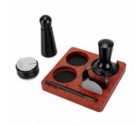 Annadue Stazione di Pressatura del caffè da 51 Mm con Pressino Caricato a Molla, Distributore Ad Ago, Imbuto Dosatore e Schermo a Disco - Kit di Accessori per Macchina da caffè in Legno di Sapele per