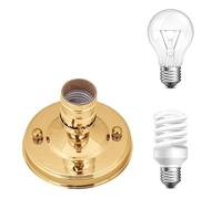 Annadue Supporto Base per Plafoniera Vintage, Attacco a Vite per Lampada a Sospensione E26 E27, Base per Lampada da Parete Industriale, Portalampada per Illuminazione a Sospensione (GOLD)